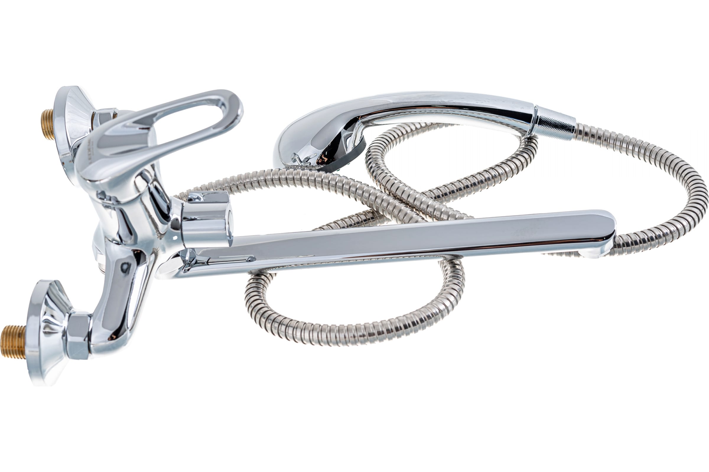 Смеситель ванно-душевой (35мм) одноручн. длин.излив со шлангом и лейкой (Картинка 4)