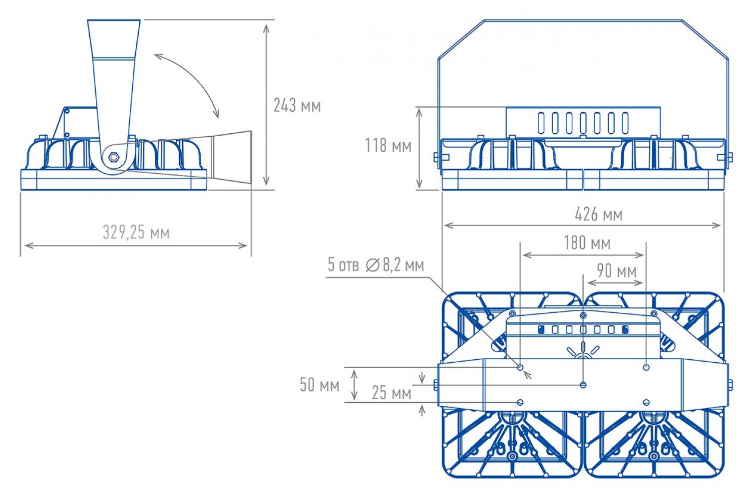 Светильник промышленный TL-PROM APS 190 5K D (Картинка 3)