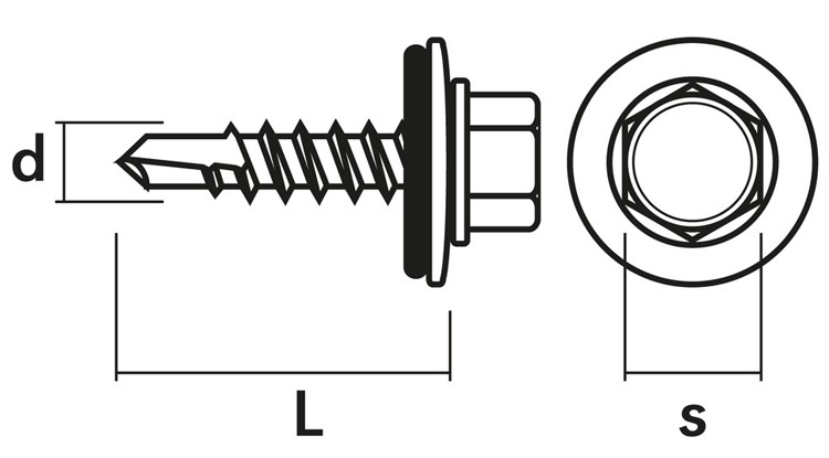 Саморез 4,8х50 саморез кров.с шайб.с рез.прокл. сверл. (Картинка 2)