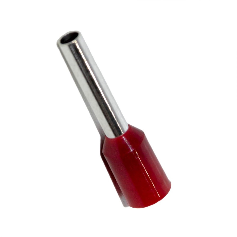 Наконечник-штыревой втулочный изол. Е1012 1кв.мм темн. красн. (уп.100шт) (Картинка 2)