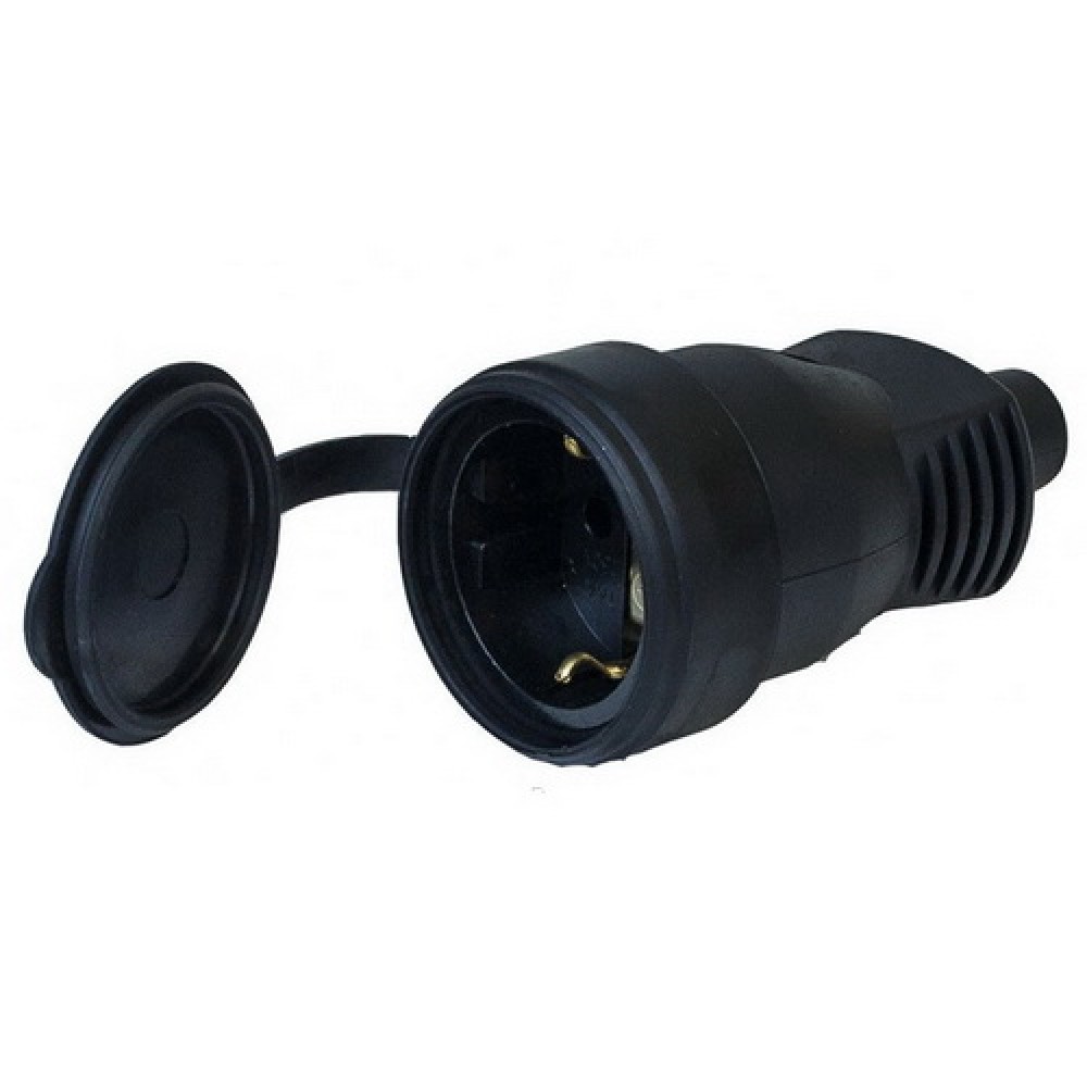 Розетка переносн. 16А с/з (РА16-005) каучук с заглушкой (Картинка 2)